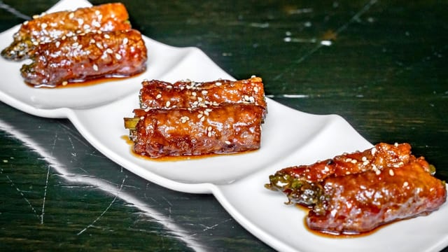 Asparagus Beef Roll-ups.