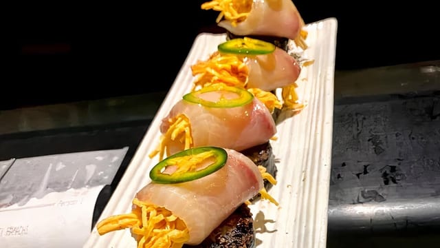 Scalloping Hamachi.